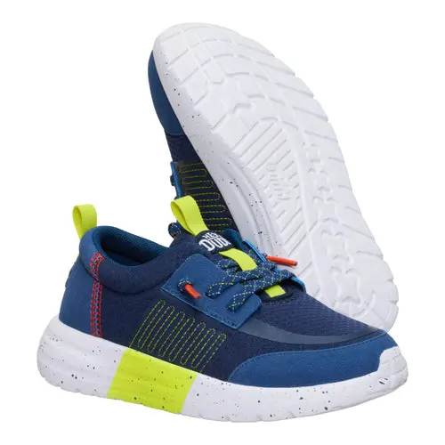 HEYDUDES Sirocco Play Youth Sport Stripe – Navy/Lime online