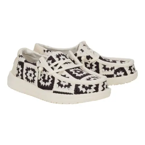 HEYDUDES Wendy Youth Cottage Crochet – Black/Multi online