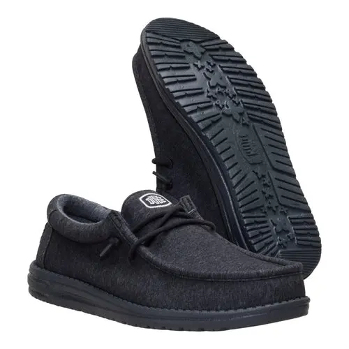 HEYDUDES Wally Stretch Jersey – Black / Black online