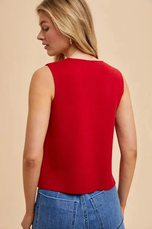 Button Detail Knit Vest online