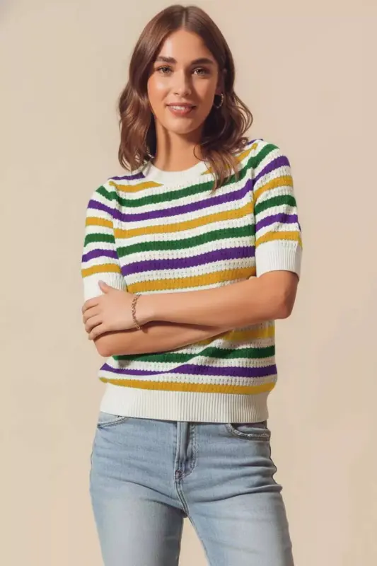 Crew Neck Striped Sweater online