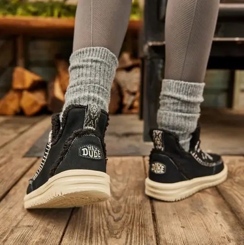 HEYDUDES Camden Suede Cozy – Black online