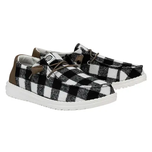 HEYDUDES Wendy Buffalo Plaid – White and Black Plaid online