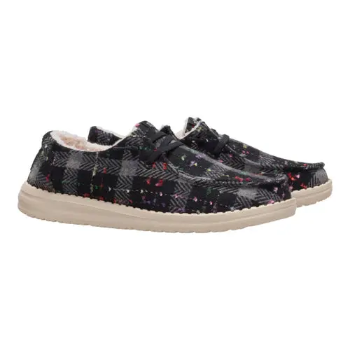 HEYDUDES Wendy Confetti Plaid Cozy – Black/Multi online