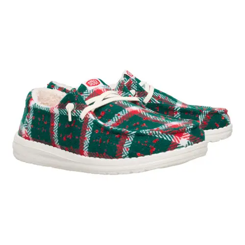 HEYDUDES Wendy Confetti Plaid Cozy – Red/Green/Multi online