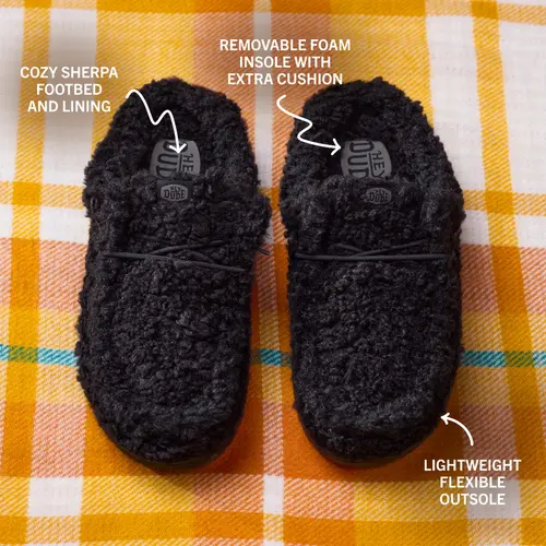 HEYDUDES Wendy Slipper – Cozy Black/Black online